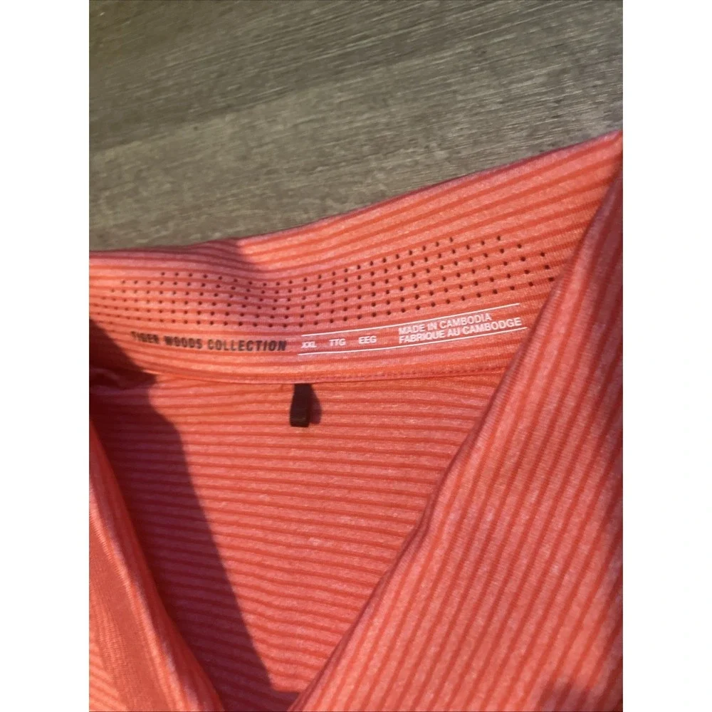 NWT Nike Tiger Woods Collection Dri-Fit Golf Polo Shirt 2XL Orange Stripe